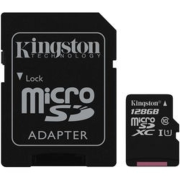  MicroSDXC 128Гб Kingston Класс 10 UHS-I 45MB/s (адаптер)