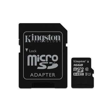  MicroSDHC 16Гб Kingston Класс 10 UHS-I 45MB/s (адаптер)