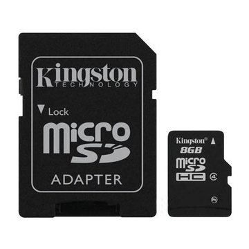  MicroSDHC 16Гб Kingston Класс 4 (адаптер)