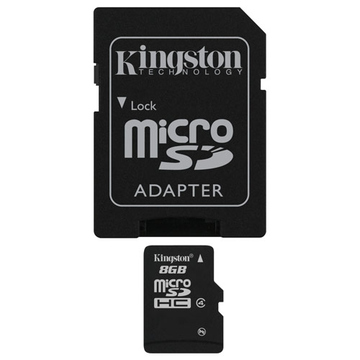  MicroSDHC 08Гб Kingston Класс 4 (адаптер)