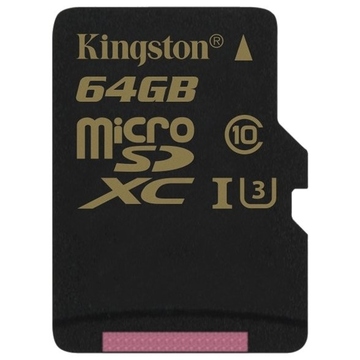  MicroSDXC 64Гб Kingston Класс 10 UHS-I U3 90/45 MB/s (адаптер)