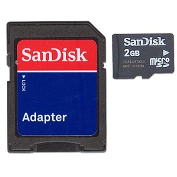  MicroSD 02Гб Sandisk (адаптер)