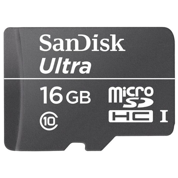  MicroSDHC 16Гб Sandisk Класс 10 UHS-I Ultra New (без адаптера)
