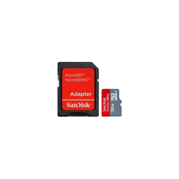  MicroSDHC 32Гб Sandisk (Mobile Ultra, 200x, с адаптером)