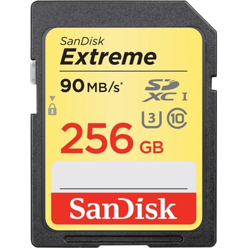 SDXC 256Гб Sandisk Класс 10 UHS-I U3 Extreme 90 Mb/s