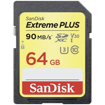  SDXC 64Гб Sandisk Класс 10 UHS-I U3 Extreme Plus 90 Mb/s