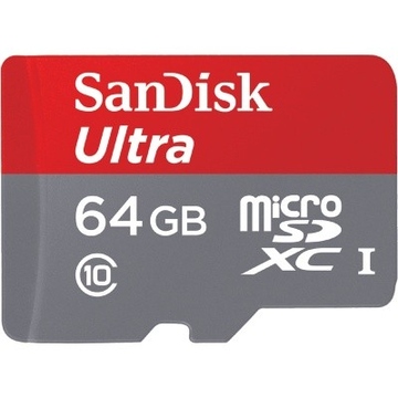  MicroSDXC 64Гб Sandisk Class 10 UHS-I A1 Ultra 100MB/s (адаптер)