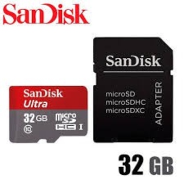  MicroSDHC 32Гб Sandisk Класс 10 UHS-I Ultra 48MB/s (адаптер)