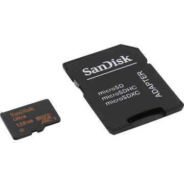  MicroSDXC 128Гб Sandisk Класс 10 UHS-I Ultra 80MB/s Android (адаптер)