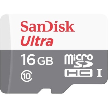  MicroSDHC 16Гб Sandisk Ultra Android 80MB/s (адаптер)