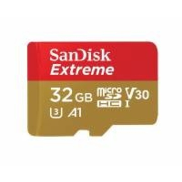  MicroSDHC 32Гб Sandisk Класс 10 UHS-I V30 U3 Extreme 100MB/s (адаптер)