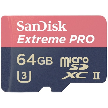  microSDXC 64Гб Sandisk Класс 10 UHS-I U3 Extreme Pro (адаптер USB 3.0)