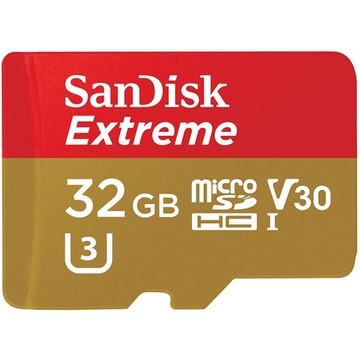  MicroSDHC 32Гб Sandisk Класс 10 UHS-I U3 Extreme 90MB/s (адаптер)