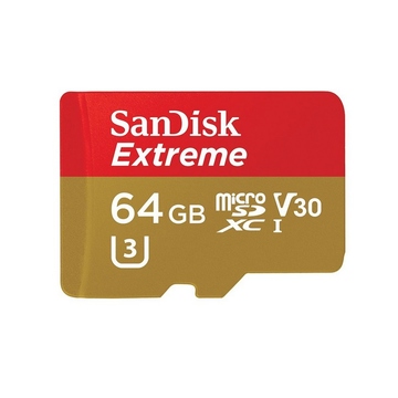 MicroSDXC 64Гб Sandisk Класс 10 UHS-I U3 Extreme 90MB/s (адаптер)