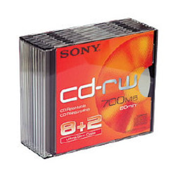 CD-RW Sony Slim Case 10шт (700MB, 4x-10x)