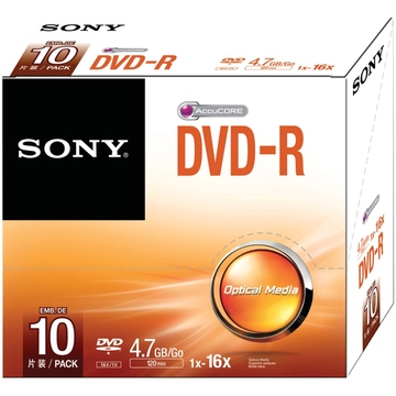 Диск DVD-R Sony Slim Case 10шт (4.7GB, 16x)