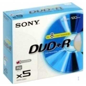 Диск DVD+R Sony Jewel Case 5шт (4.7GB, 16x)