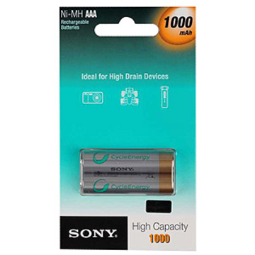 Аккумулятор Sony NHAAAB2F (никель-металлгидридный, 1000 мAч, HR03 (ААА), 1.2 В, 2 шт., в блистере, 20/120/13440)