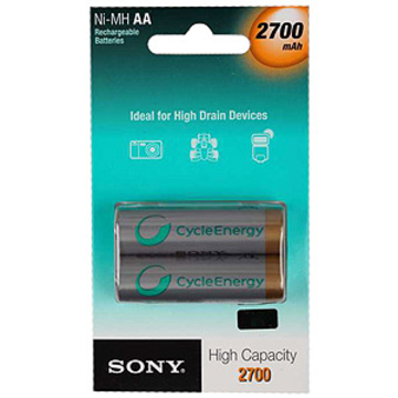 Аккумулятор Sony NHAAB2F (никель-металлгидридный, 2700 мAч, HR6 (АА), 1.2 В, 2 шт., в блистере, 20/120/13440)