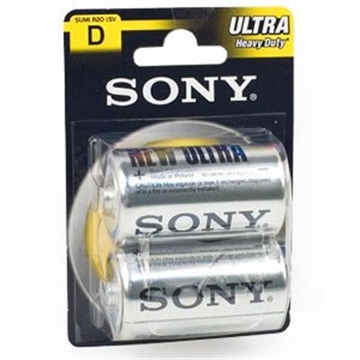 Батарейка Sony New Ultra SUM1NUB2А (солевая, R20 (D), 1.5 В, 2 шт., в блистере, 24/120/5040, срок хранения  3 года)