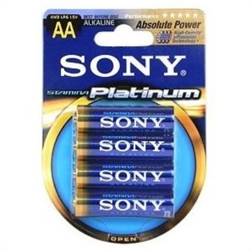 Батарейка Sony Stamina Platinum AM3PTB4A (алкалиновая, LR6 (AA), 1.5 В, 4 шт., в блистере, 80/240/18240, срок хранения 7 лет)
