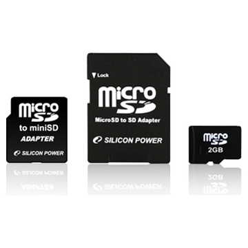  MicroSD 01Гб Silicon Power (2 адаптера)