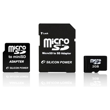  MicroSD 02Гб Silicon Power (2 адаптера)