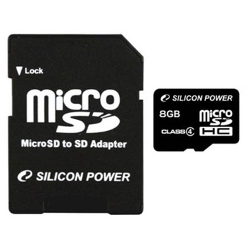  MicroSDHC 04Гб Silicon Power Класс 4 (адаптер)