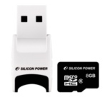  MicroSDHC 04Гб Silicon Power Класс 6 (USB ридер)