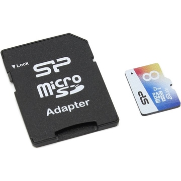  MicroSDHC 08Гб Silicon Power Класс 10 U1 (адаптер)