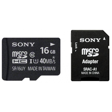  MicroSDHC 16Гб Sony Класс 10 UHS-I (адаптер)