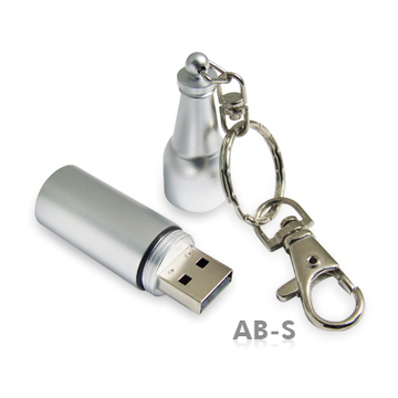 Оригинальная подарочная флешка SuperTalent AB-S 2GB Silver (алюминиевая бутылочка)