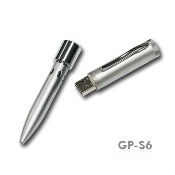 Оригинальная подарочная флешка SuperTalent GP-S6 2GB (ручка металлическая в жестяном футляре)