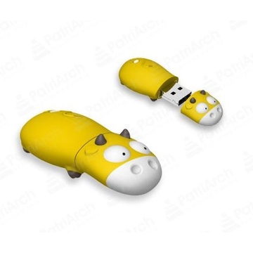 Оригинальная подарочная флешка SuperTalent RB-BULL 2GB Yellow (бык, в блистере)