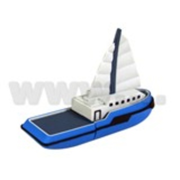 Оригинальная подарочная флешка SuperTalent RB-BOAT 4GB Blue (яхта молодого Абрамовича - синяя, с белым парусом и белой рубкой, в блистере)