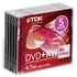 Диск DVD+RW TDK Full Jewel Case 5шт 