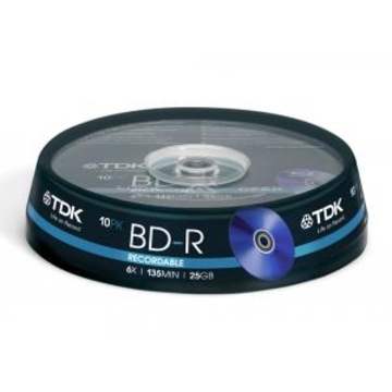 Blu-Ray BD-R TDK Cake Box 10шт (25GB, 6x, t78082)