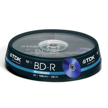 Blu-Ray BD-R TDK Cake Box 10шт (25GB, 4x, t78088)