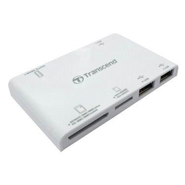 Card reader Transcend P7 White (all-in-1, 3 USB порта)