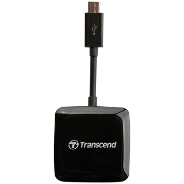 Ридер micro-USB2.0 Transcend RDP9 Black (microSD/SD/USB, OTG)