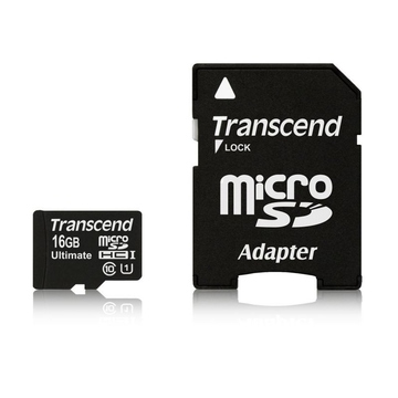  MicroSDHC 16Гб Transcend Класс 10 UHS-I Ultimate 600x (адаптер)