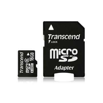  MicroSDHC 16Гб Transcend Класс 4 (адаптер)