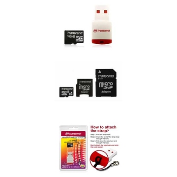  MicroSDHC 16Гб Transcend Класс 6 (ридер RDP3)