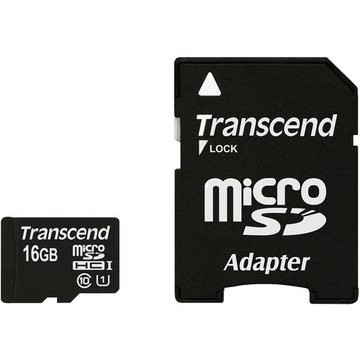  MicroSDHC 16Гб Transcend Класс 10 UHS-I Premium (адаптер)