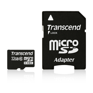  MicroSDHC 32Гб Transcend Класс 10 (адаптер)