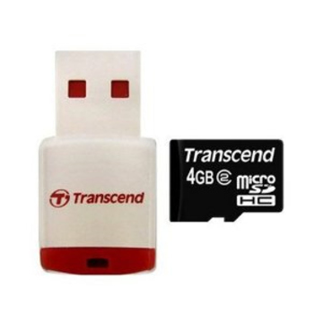 MicroSDHC 04Гб Transcend Класс 10 (ридер RDP3)