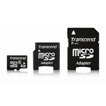  MicroSDHC 04Гб Transcend Класс 6 (2 адаптера)