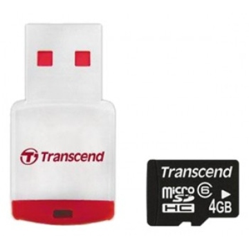  MicroSDHC 04Гб Transcend Класс 6 (ридер RDP3)