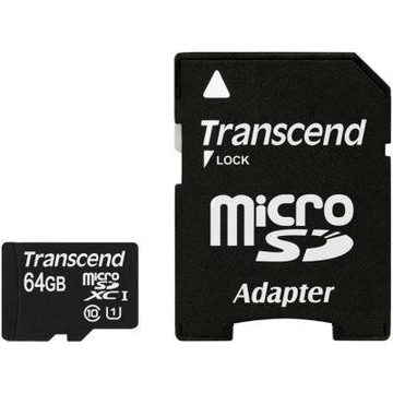  MicroSDXC 64Гб Transcend Класс 10 UHS-I (адаптер)
