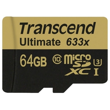  MicroSDXC 64Гб Transcend Класс 10 UHS-I U3 (адаптер)